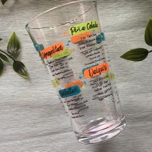 TWO Classic 50’s-style Mixed Drink Recipe Glasses